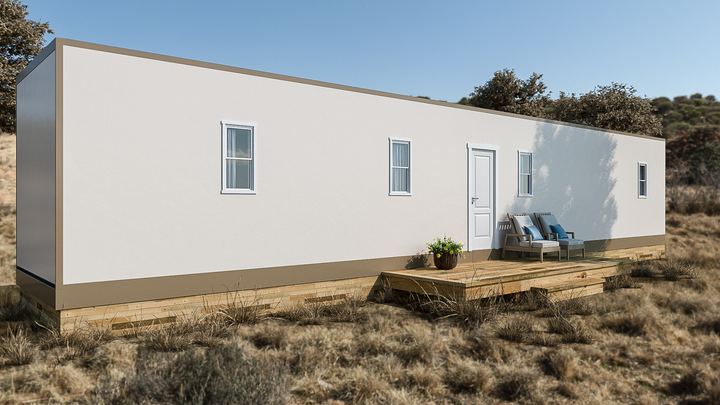 Exterior, installed on a foundation, second view