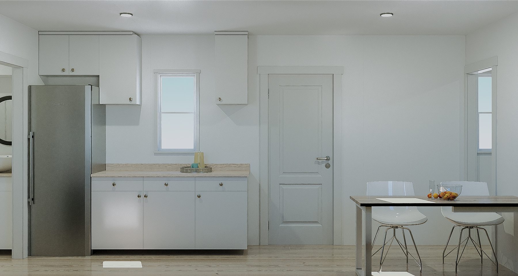 Kitchen and living area